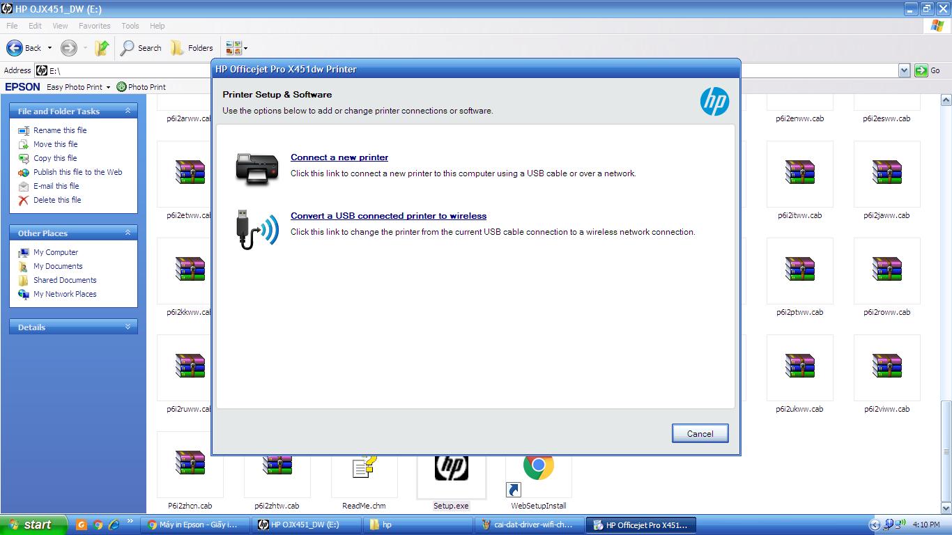 Hướng dẫn cài đặt Driver Wifi cho máy in HP Officejet x45dw