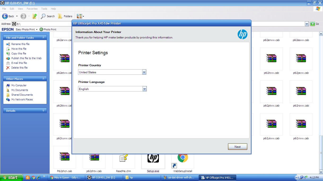 Hướng dẫn cài đặt Driver Wifi cho máy in HP Officejet x45dw