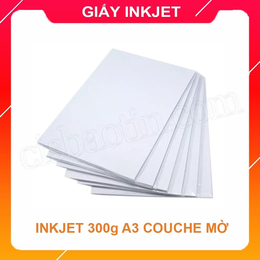 Giấy in inkjet couche mờ 300gms A3