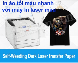 in áo tối màu với máy in laser 