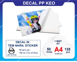 Decal PP in phun kháng nước 135gsm